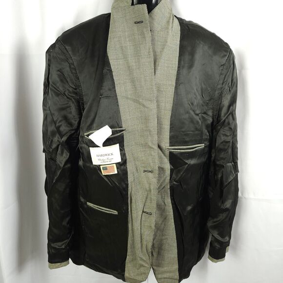 Hardwick Mens 46R Gray Worsted Wool Ventless 2-Button Sports Coat Blazer - Picture 3 of 9